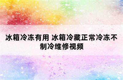 冰箱冷冻有用 冰箱冷藏正常冷冻不制冷维修视频